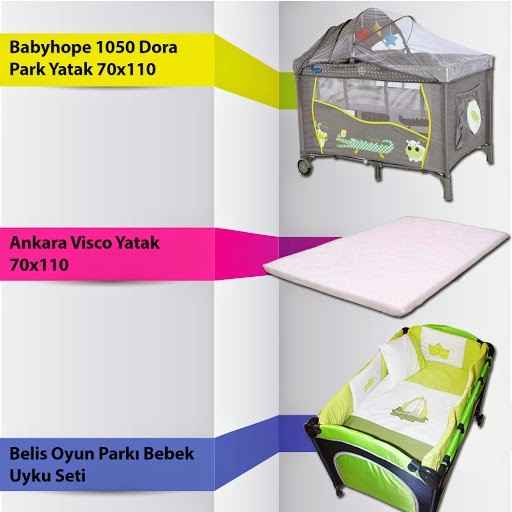 Babyhope 1050 Park Yatak Kampanyası Uyku Setli Gri