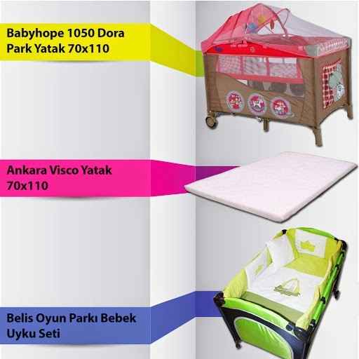 Babyhope 1050 Park Yatak Kampanyası Uyku Setli Pembe