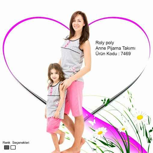 Roly Poly 7469 Anne Kız Pijama Takımı Gri