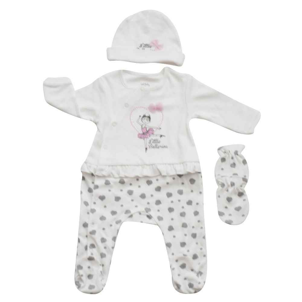 İdil Baby 6686 Kız Bebek Tulumu 3lü Baskılı