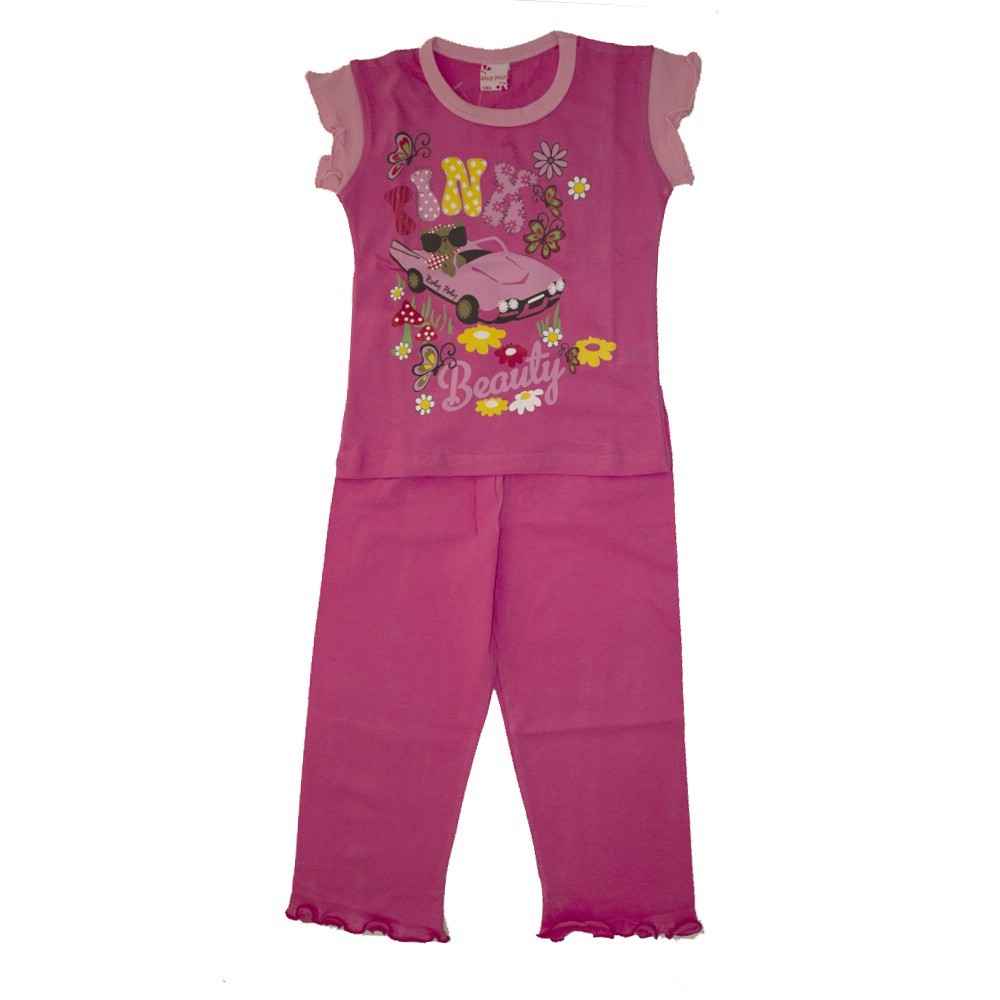 Roly Poly 1360 Arabalı Kız Çocuk Pijama Takımı Fuşya