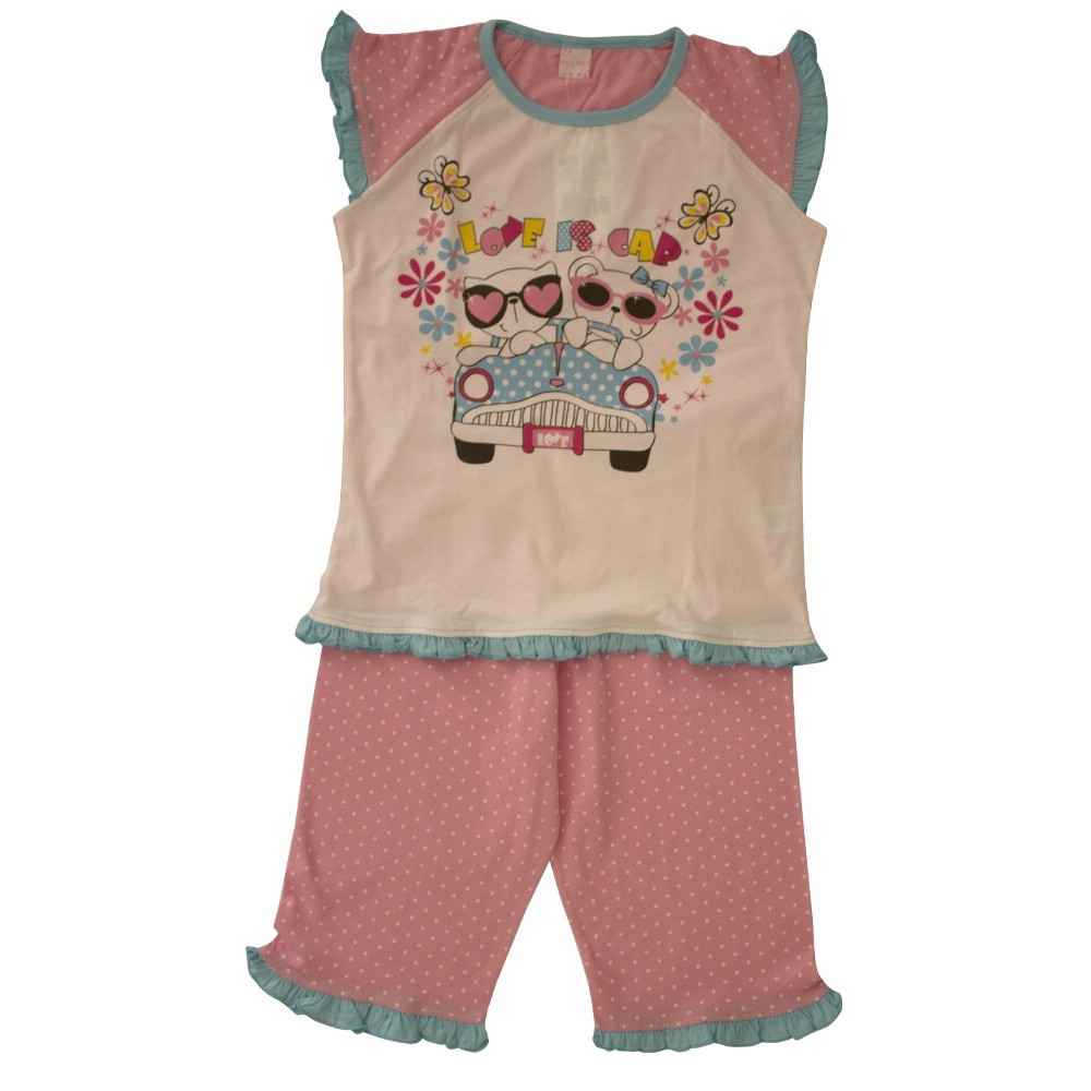 Roly Poly 1384 Kız Çocuk Kaprili Pijama Takımı Pembe