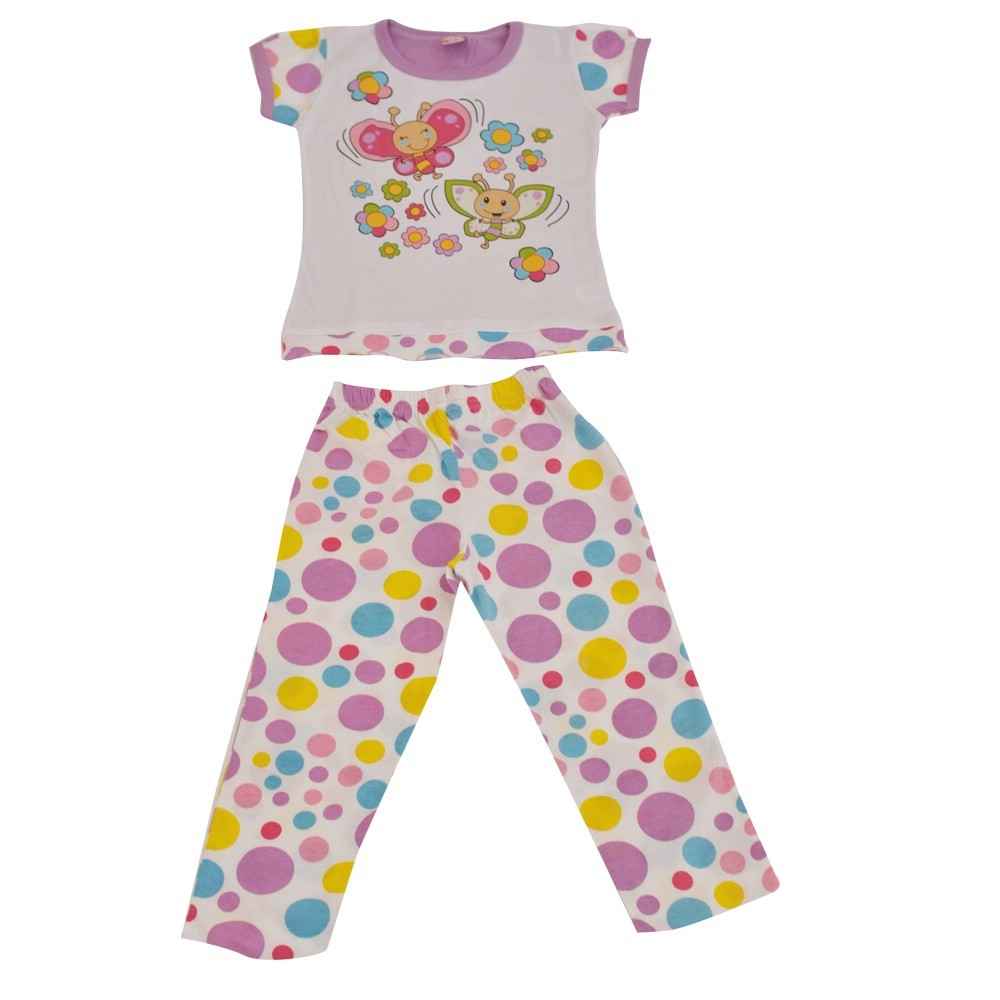 Roly Poly 1561 Kelebekli Kız Çocuk Pijama Takımı Lila