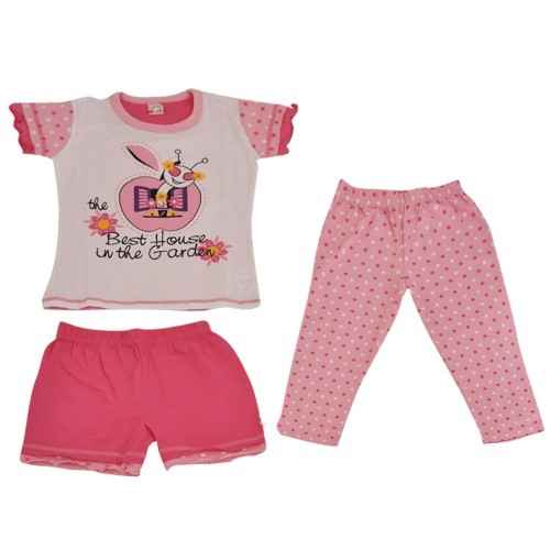 Roly Poly 1570 Elmalı 3lü Pijama Takımı Pembe