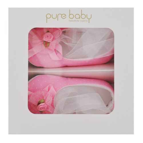 Pure Baby 1013 Küçük Puantiye Babet Pembe