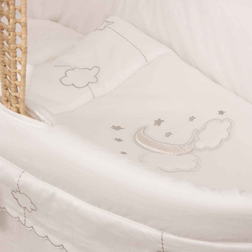 Funna Baby Luna Chic Hasır Sepet Beyaz 