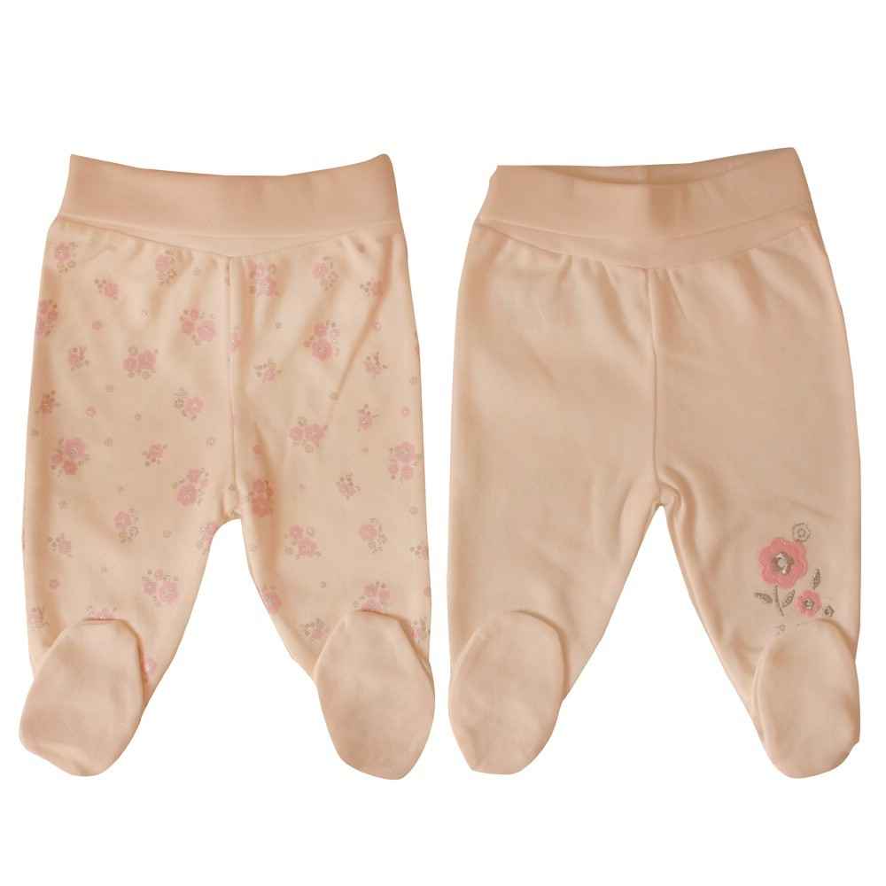 Bebetto 617 Kız Bebek Patikli Pantolon Ekru-Pembe