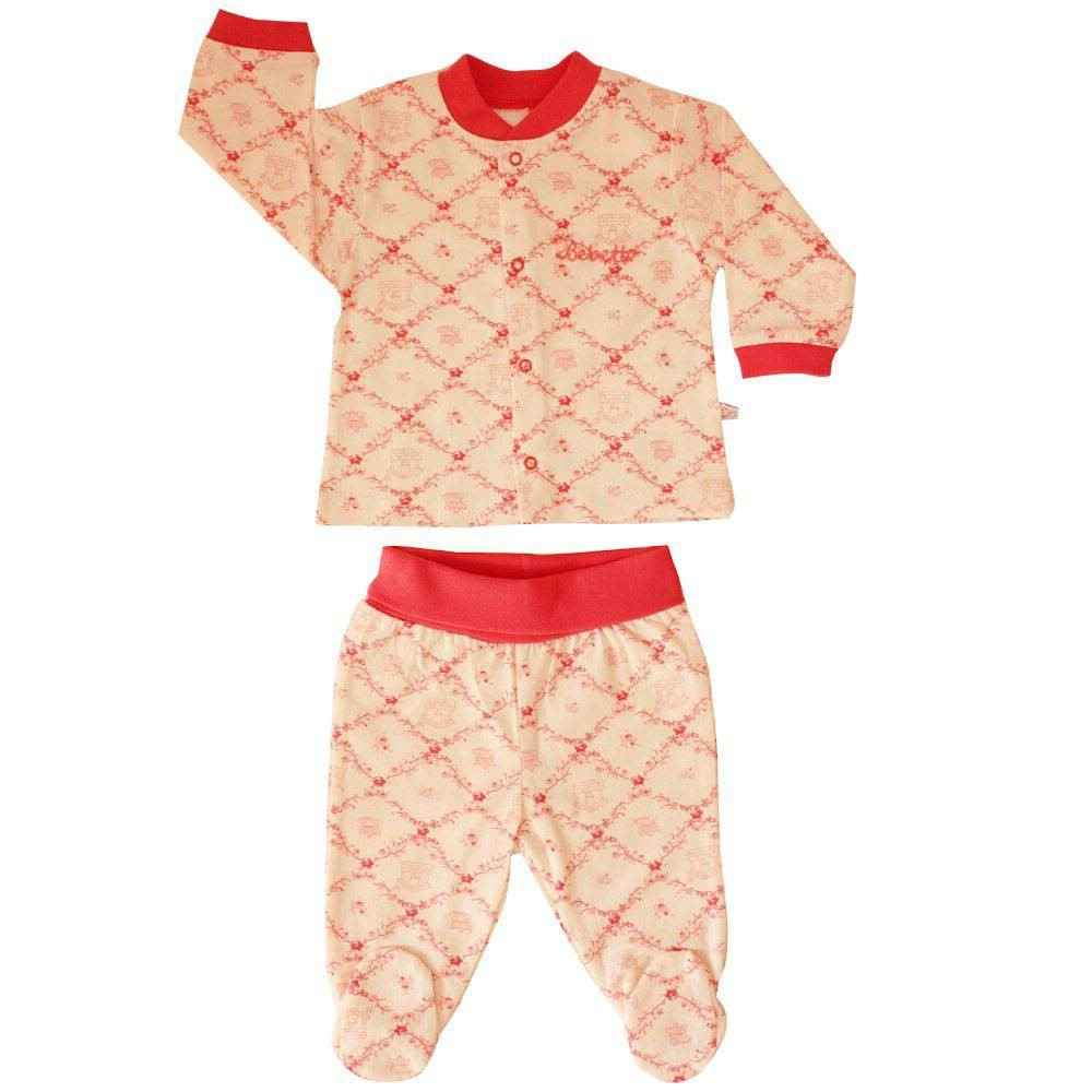Bebetto F734 Mini Baskılı Penye Pijama Takımı Nar Çiçeği