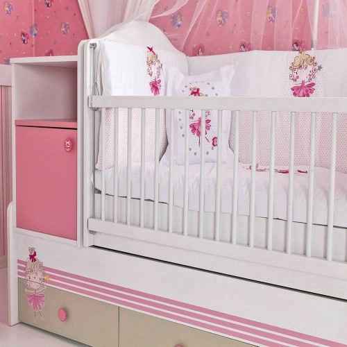 Coalo Princess Bebek Odası 80x180 Büyüyen Beşik Çıtalı 