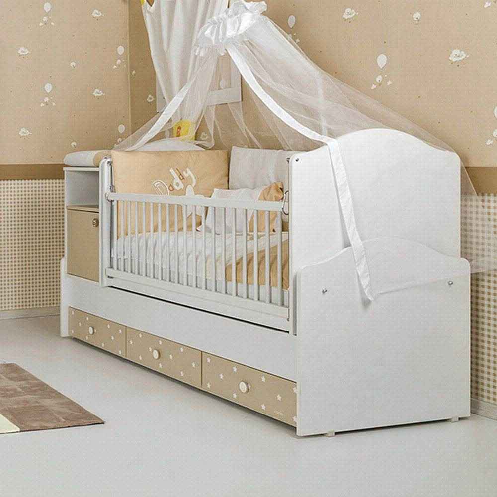 Coalo Sleepy Bear Bebek Odası 80x180 Çıtalı Beşik 