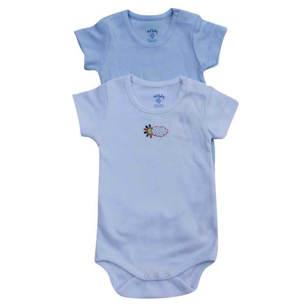 İdil Baby 6624 Erkek Bebek 2li Body Mavi
