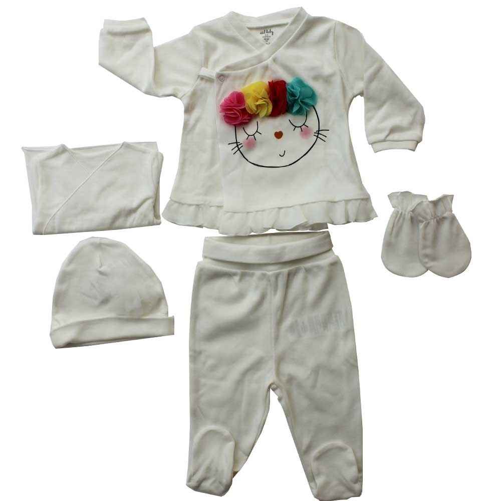 İdil Baby 6820 Bebek Hastane Çıkışı 5li Set Krem