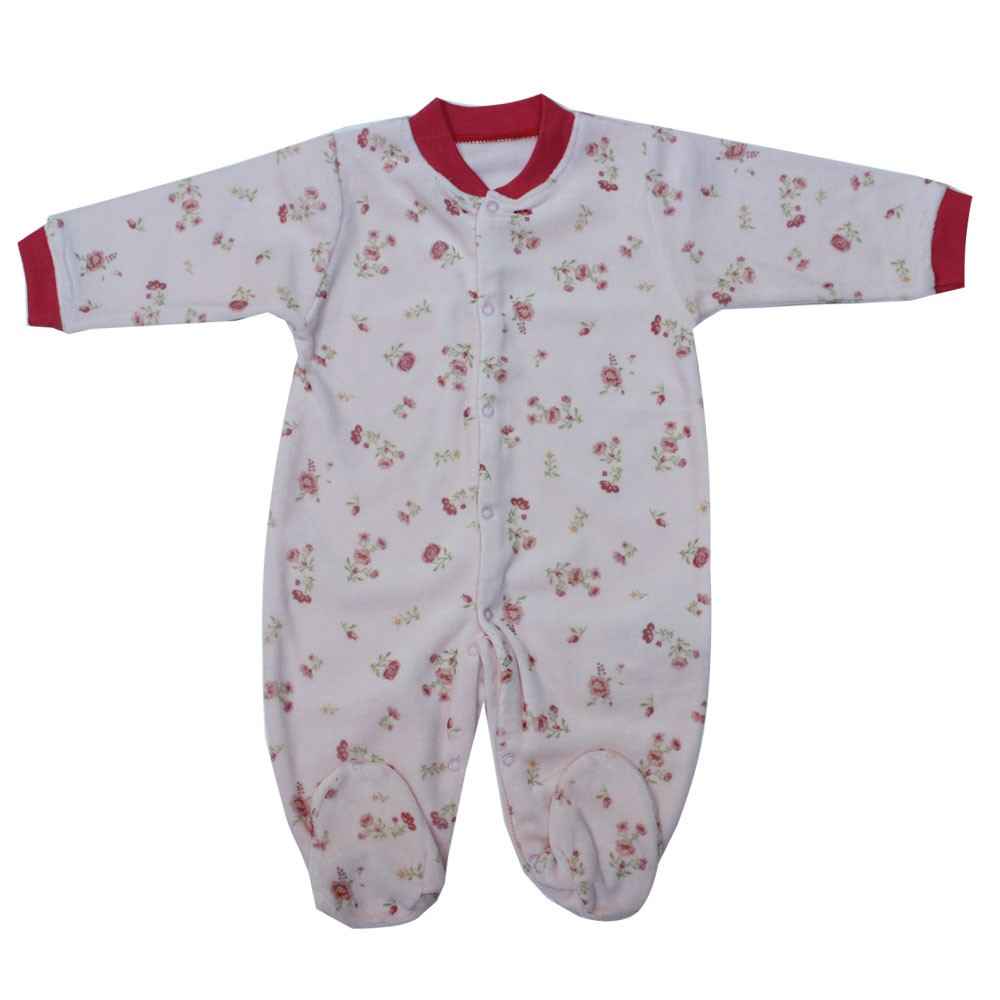 Bebetto Rose T865 Kadife Kız Bebek Tulumu  Somon