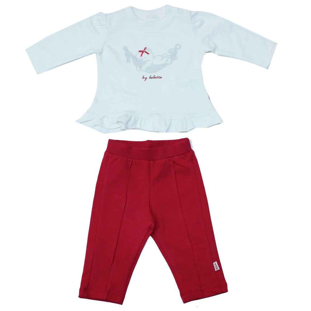 Bebetto K1146 2'li Ayılı Bebek Takımı Kırmızı
