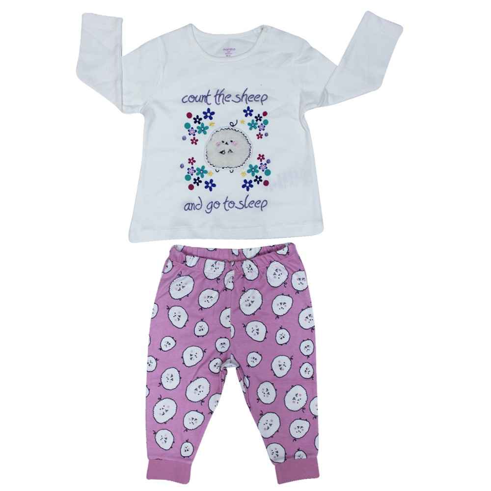 Mamino 6807 Kız Bebek Pijama Takımı Krem