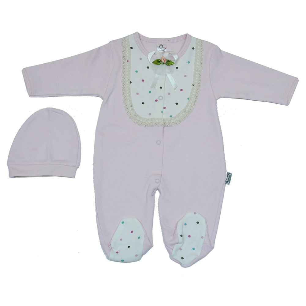 Baby Tongs 132103 Fistolu Bebek Tulumu Pembe İlke Bebe