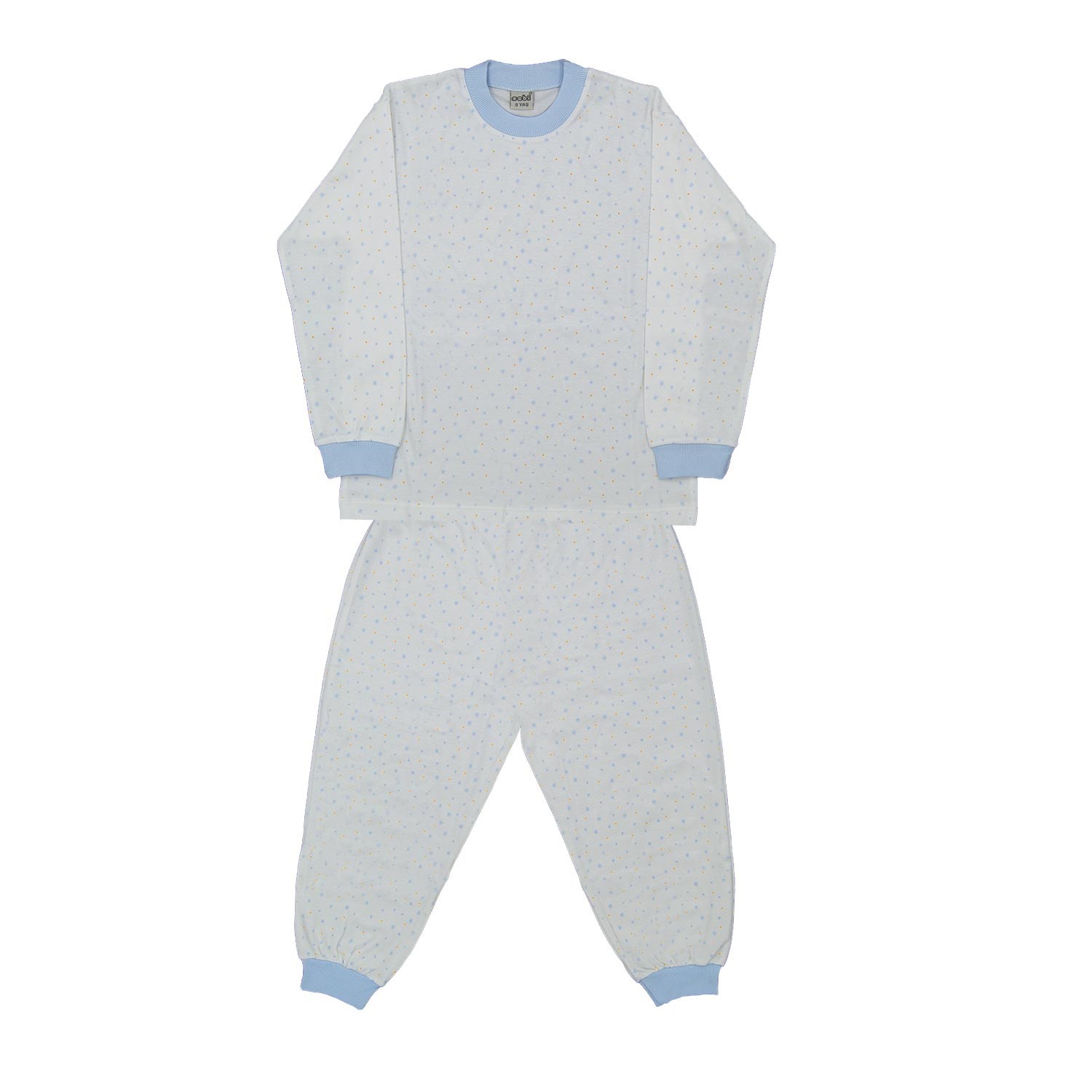 Sebi Bebe 52230 Yıldızlı Çocuk Pijama Takımı Krem-Mavi