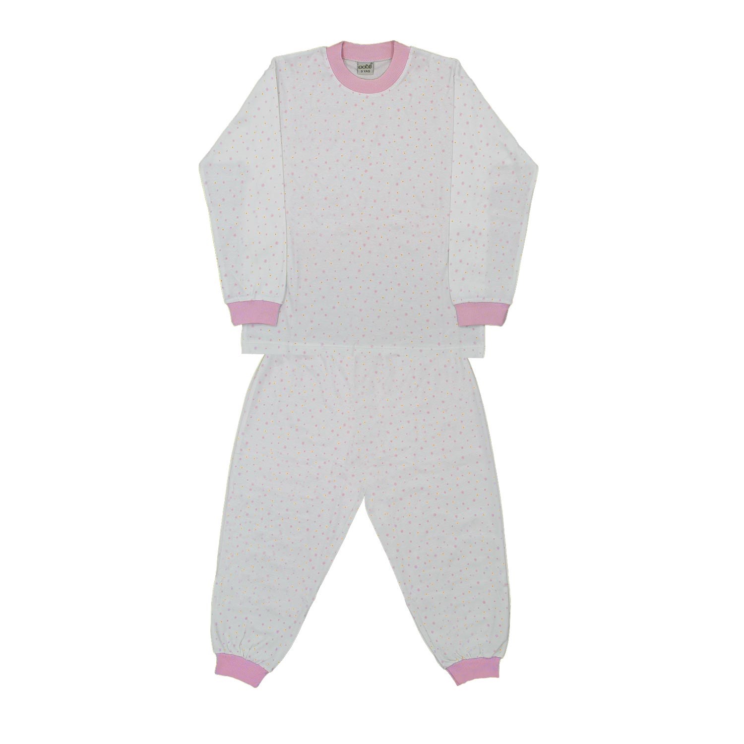 Sebi Bebe 52230 Yıldızlı Çocuk Pijama Takımı Krem-Pembe