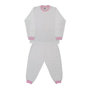 Sebi Bebe 52230 Yıldızlı Çocuk Pijama Takımı Krem-Pembe