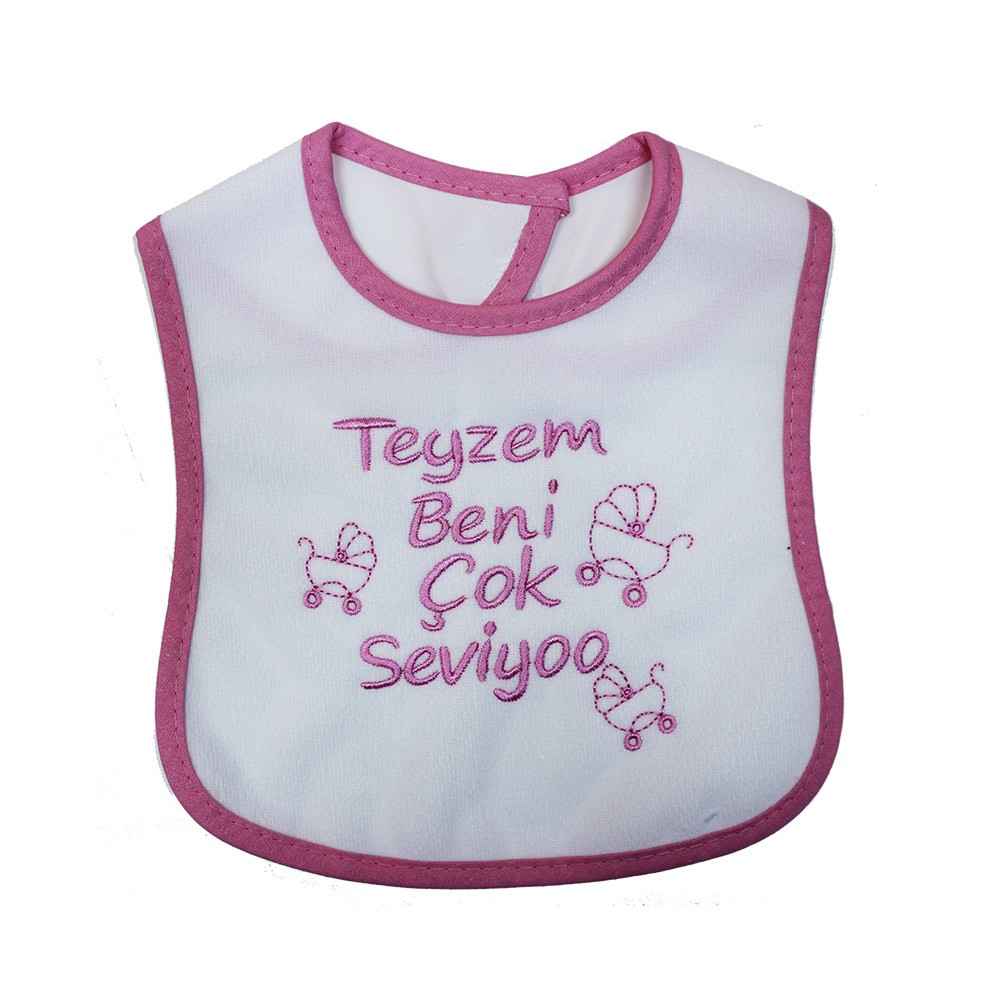 Sebi Bebe 53420 Teyzem Beni Çok Seviyor Mama Önlüğü Pembe