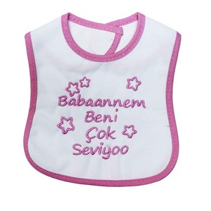 Sebi Bebe 53420 Babaannem Beni Çok Seviyo Mama Önlüğü Pembe