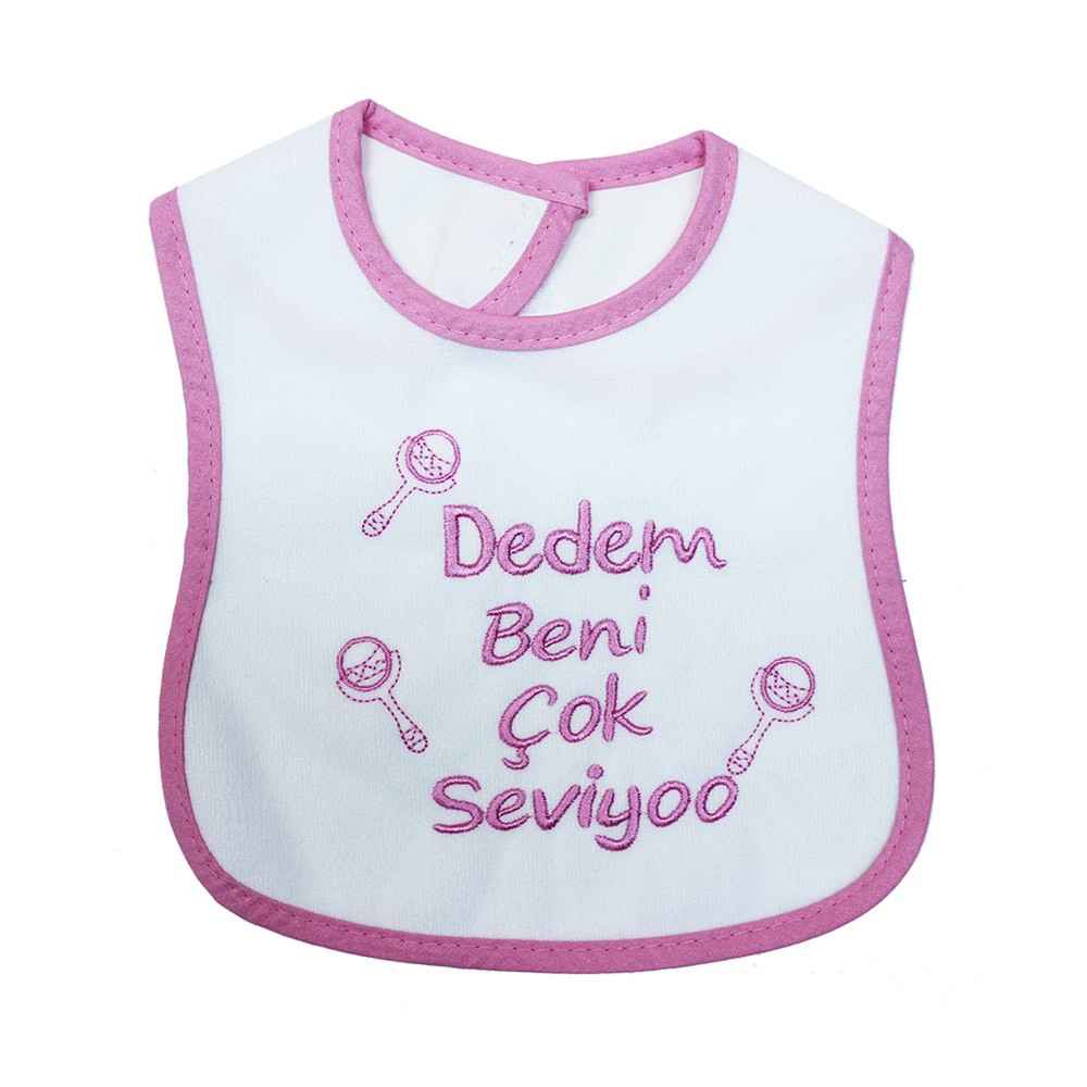 Sebi Bebe 53420 Dedem Beni Çok Seviyo Mama Önlüğü Pembe