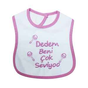 Sebi Bebe 53420 Dedem Beni Çok Seviyo Mama Önlüğü Pembe