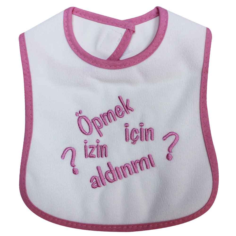 Sebi Bebe 53420 Öpmek İçin İzin Aldın Mı Mama Önlüğü Pembe