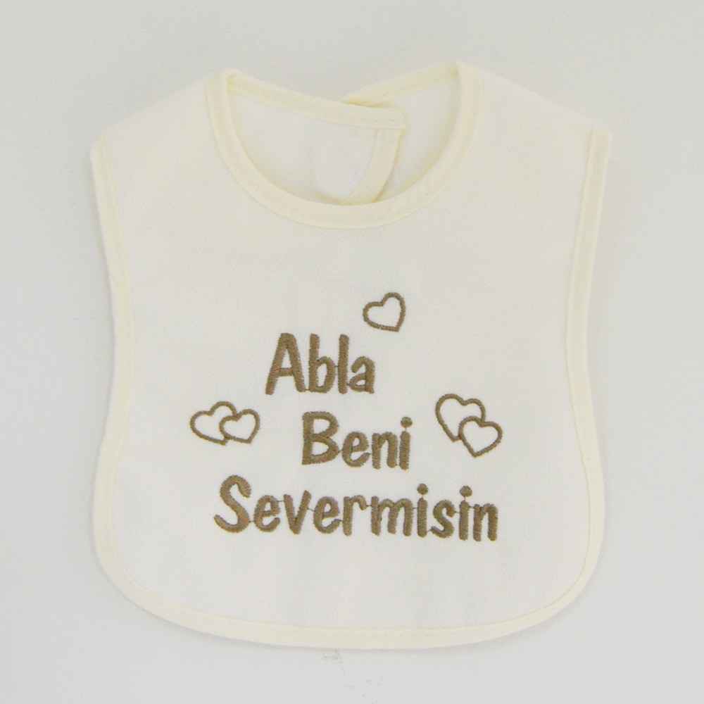 Sebi Bebe 53420 Abla Beni Sever Misin Mama Önlüğü Krem