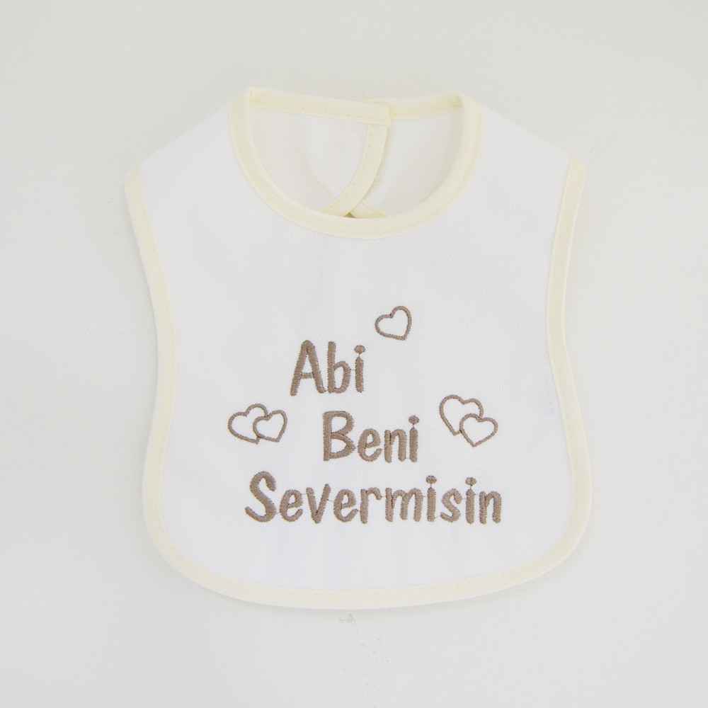 Sebi Bebe 53420 Abi Beni Sever Misin Mama Önlüğü Krem