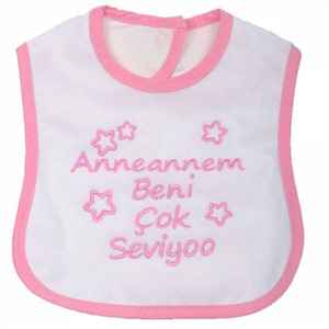 Sebi Bebe 53420 Ananem Beni Çok Seviyo Mama Önlüğü Pembe