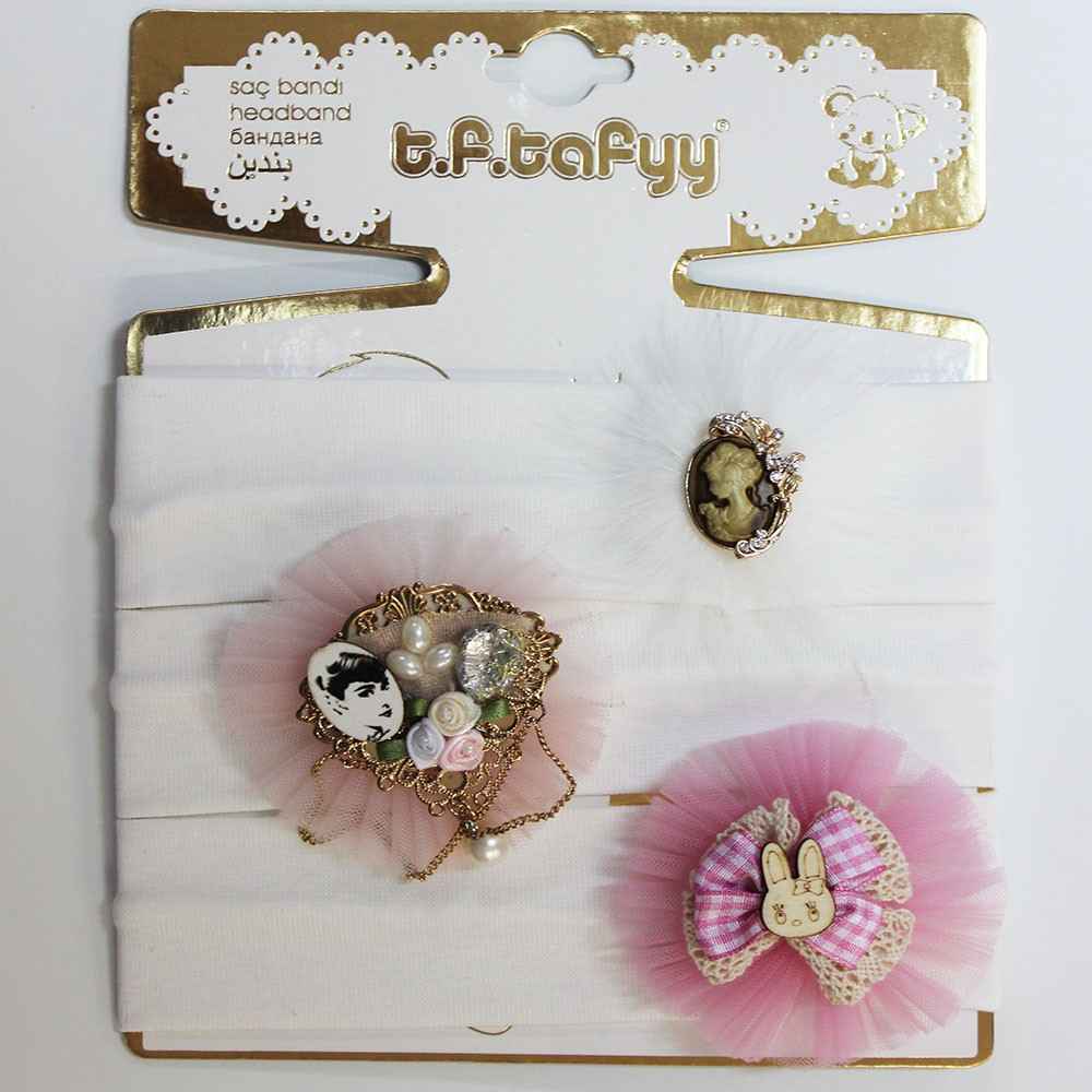 Taffy 7050 Bebek Bandanası 3lü Pembe İlke Bebe