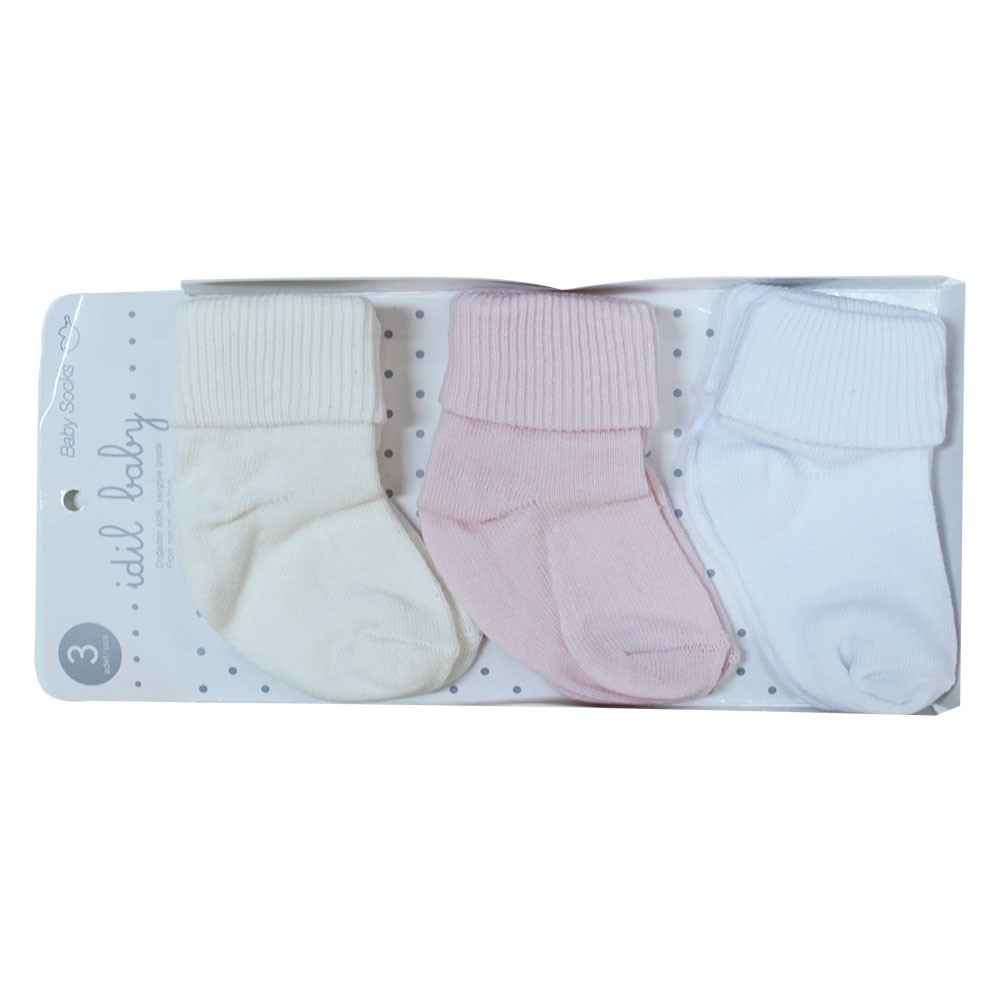 İdil Baby 7097 3 lü Bebek Çorap Pembe