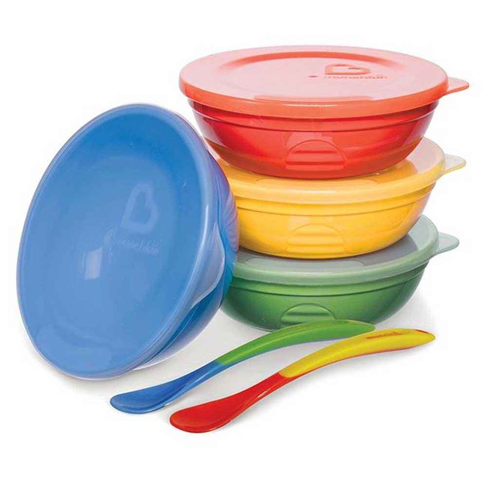 Munchkin 4 Kapaklı Kase ve 2li Kaşık Seti 