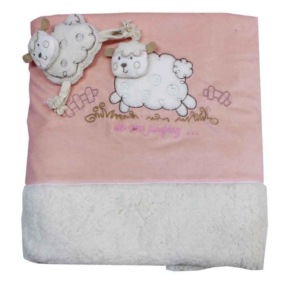 Bebbemini 1174 Çerçeveli Bebek Battaniyesi Pembe