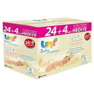 Unibaby Yenidoğan Islak Pamuk Mendil 24+4 Fırsat Paketi 