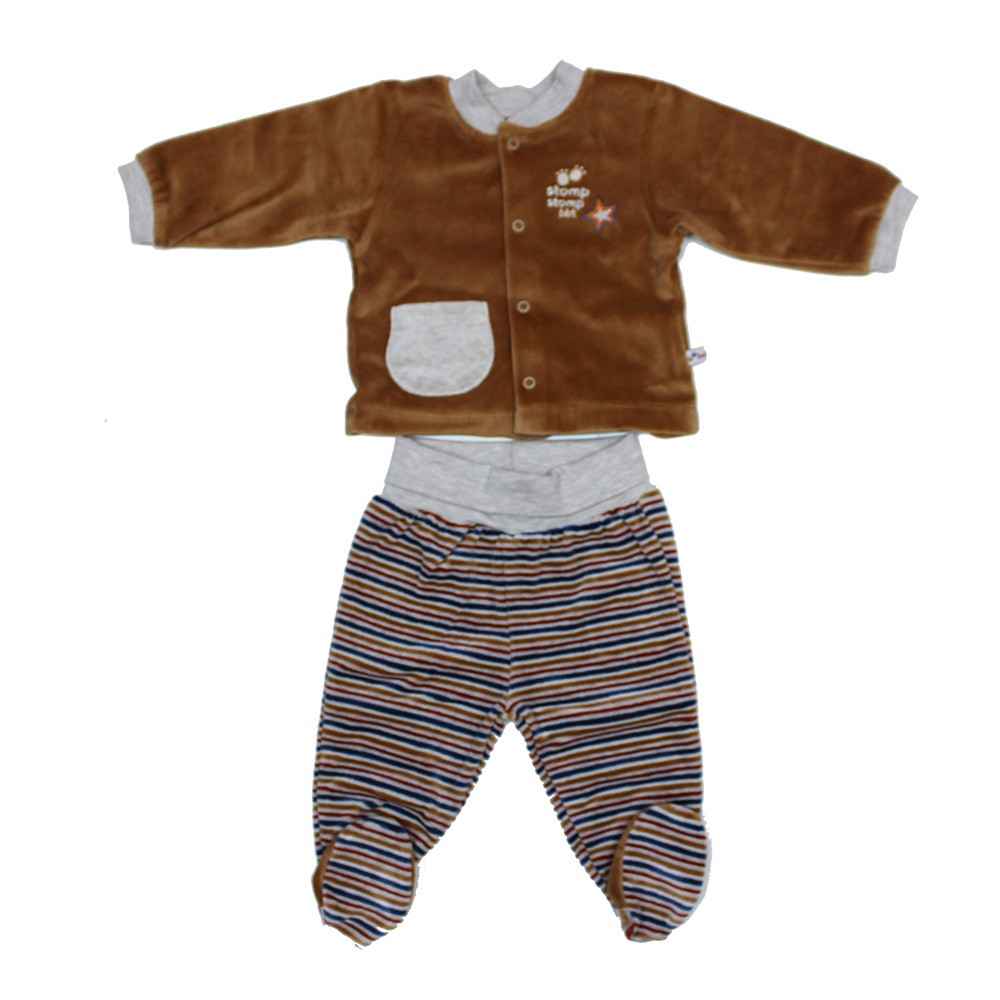 Bebetto F744 Kadife Mini Pijama Takımı Bej