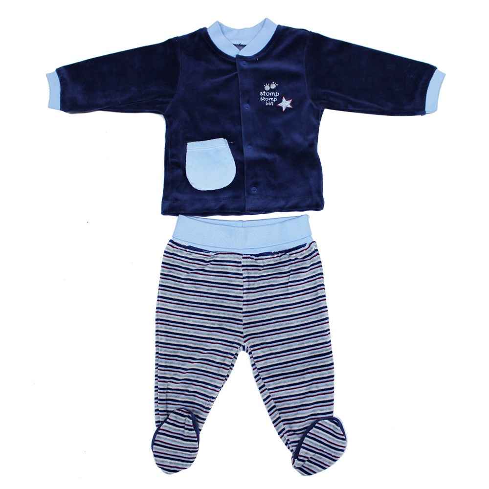 Bebetto F744 Kadife Mini Pijama Takımı Lacivert