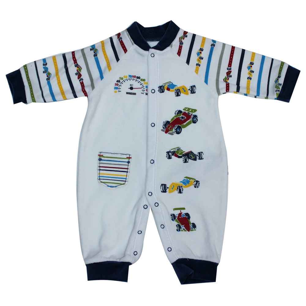 Babycenter 49456 Arabalı Kadife Tulum Ekru