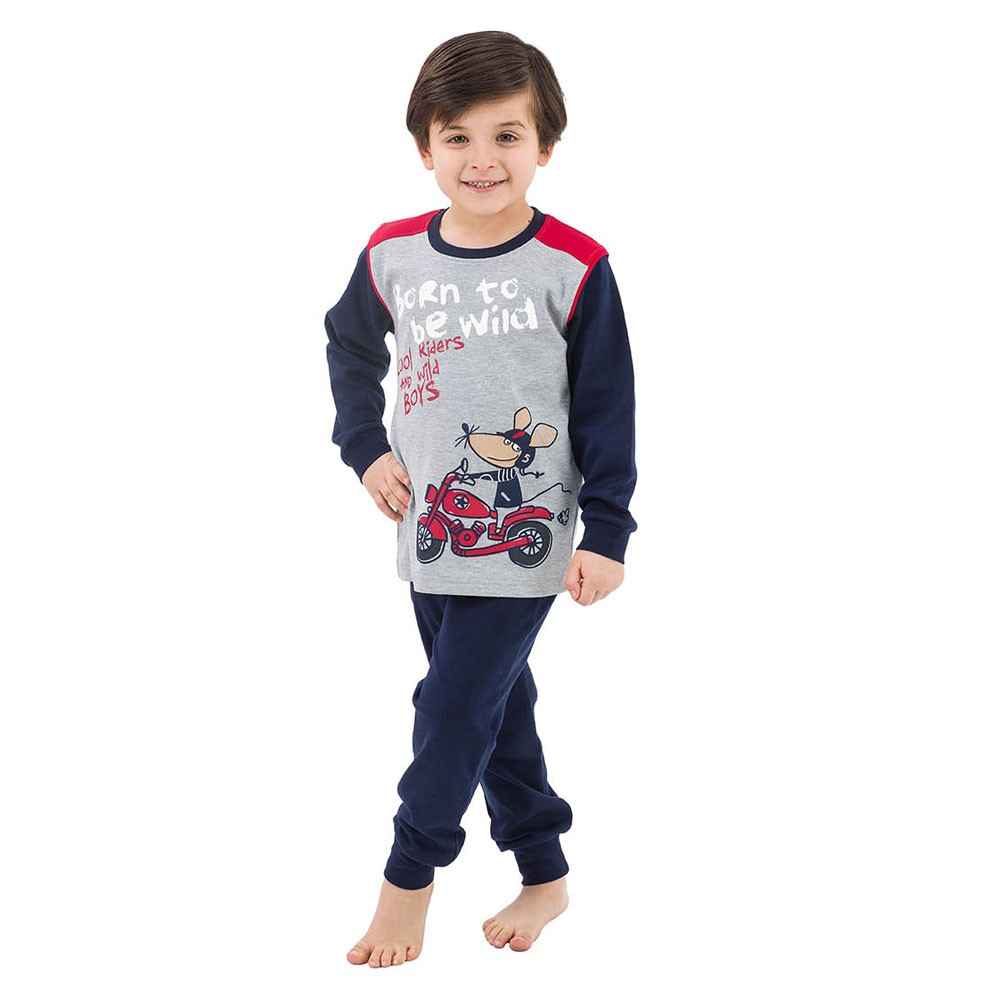 Roly Poly 2707 Erkek Pijama Takımı Gri