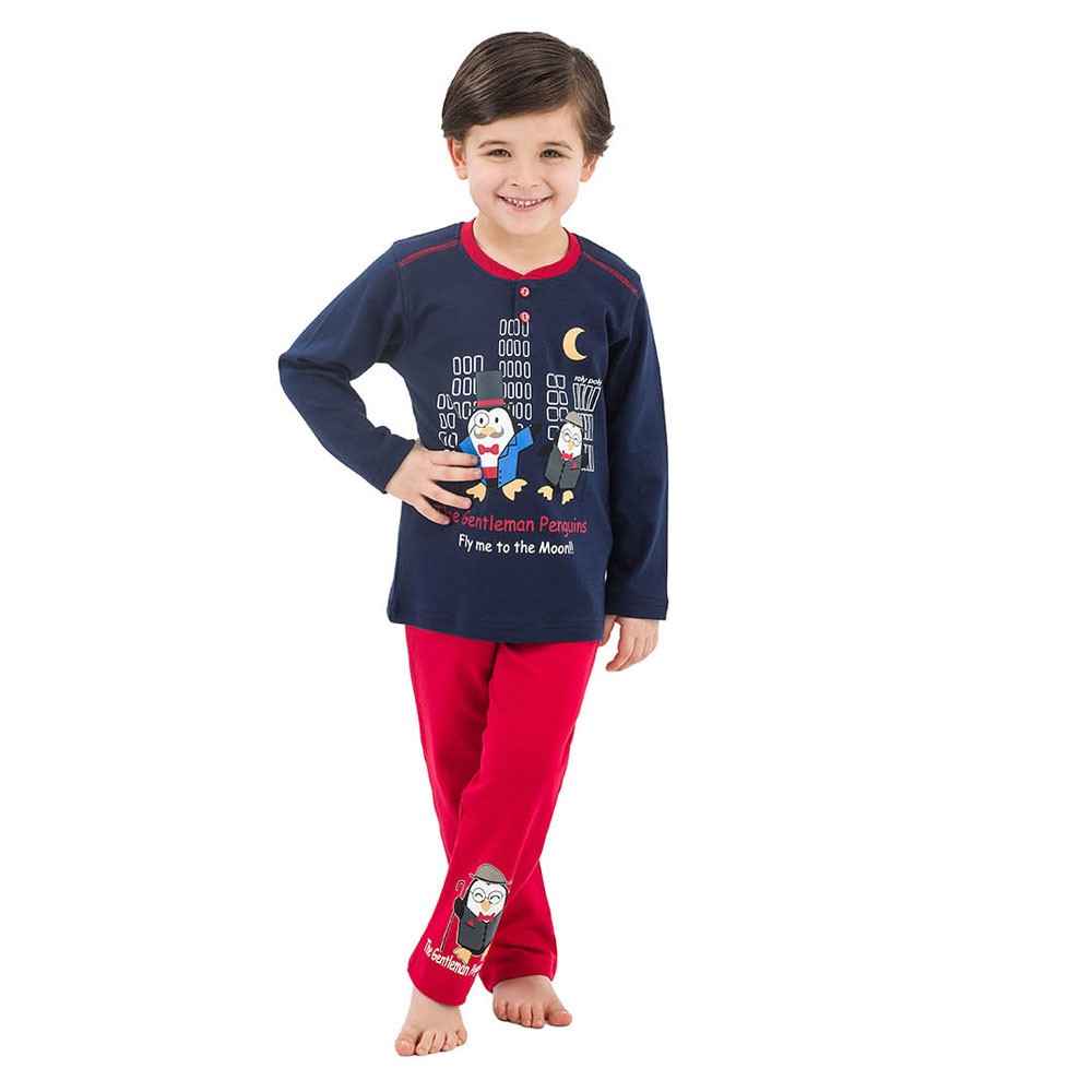 Roly Poly 2702 Erkek Çocuk Pijama Takımı Lacivert
