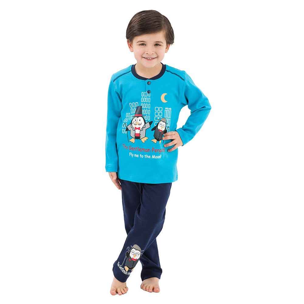 Roly Poly 2702 Erkek Çocuk Pijama Takımı Turkuaz