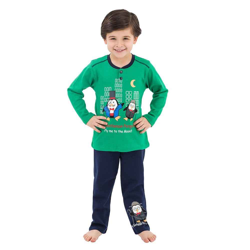 Roly Poly 2702 Erkek Çocuk Pijama Takımı Yeşil
