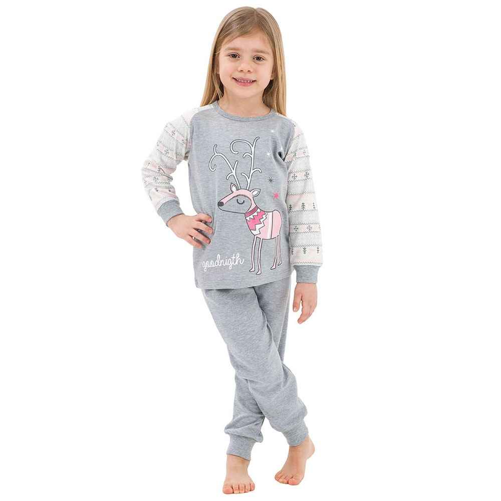 Roly Poly 2750 Kız Çocuk Pijama Takımı Gri