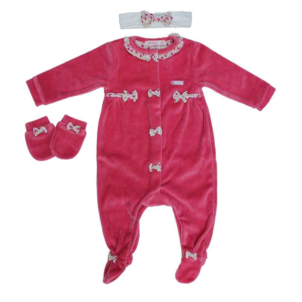 İdil Baby 7064 3lü Bebek Tulum Nar Çiçeği