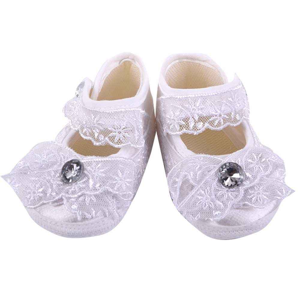 Küçük Rüyalar KR-PTK023 Taşlı Dantelli Bebek Patik Beyaz