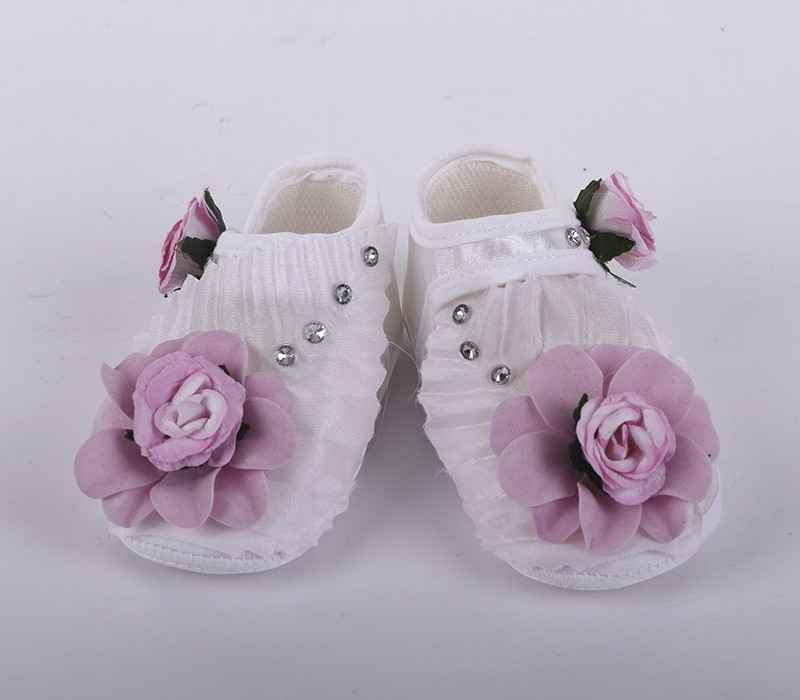 Küçük Rüyalar KR-PTK005 Güllü Yapraklı Bebek Patik  Pembe