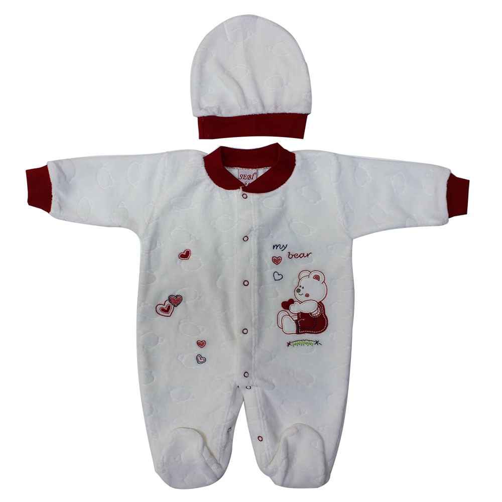 Sebi Bebe 52307 Patikli Bebek Tulumu Kırmızı