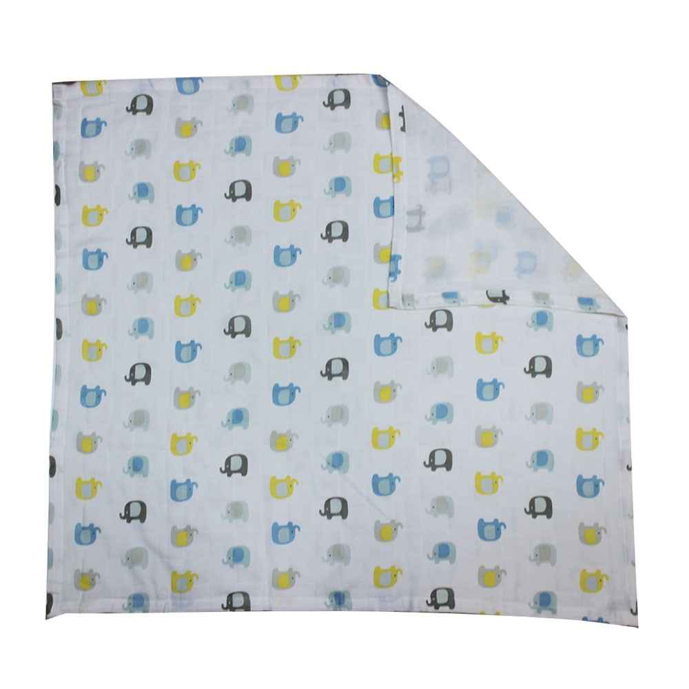 Mini Damla 41794 Organik Muslin Bebek Battaniyesi Mavi