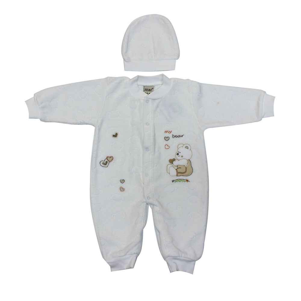 Sebi Bebe 52307 Ayıcık Desenli Bebek Tulumu Kahverengi
